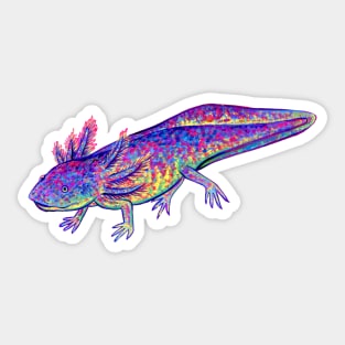 Rainbow Wild Type Axolotl Sticker